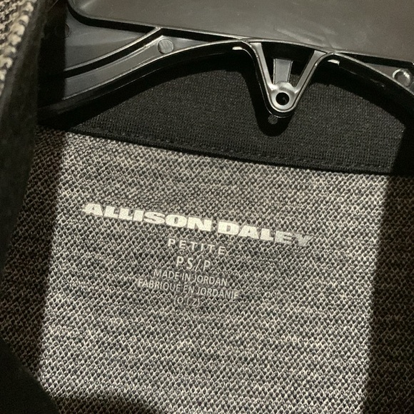 Allison Daley Jacket Blazer SP Gray Black Stretchy Hounds Tooth Print Zip Up - Picture 8 of 16